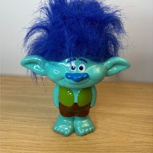 2016 Troll Hug Time Buddy Figurine Coin Bank Blue‎ Hair Teal Body